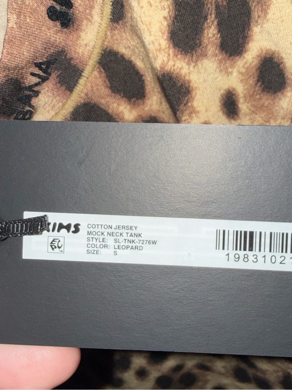 Skims Dolce and Gabbana Cotton Jersey Mock Neck Tank Leopard Small - Picture 5 of 7